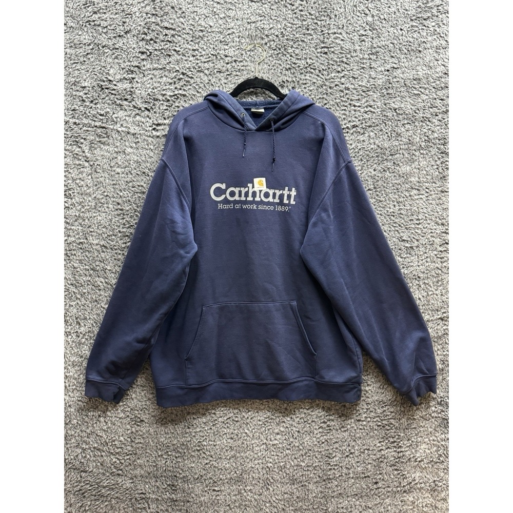 Vintage 90's Carhartt Men's Hoodie Size XXL Tall‎ in Navy